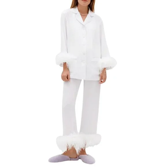 Sleeper White Double Feather Party Pajamas - Picture 1 of 2